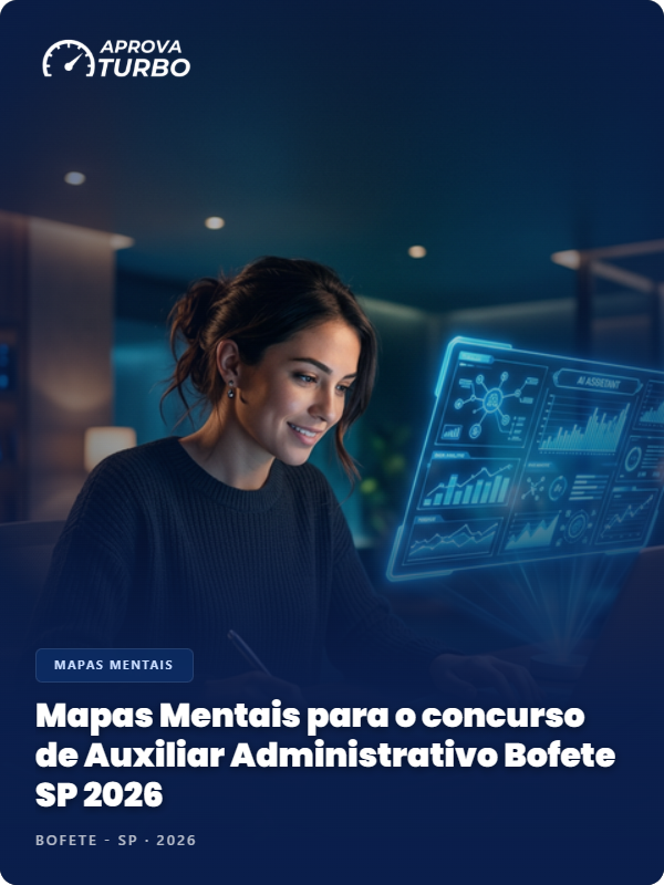 Mapas Mentais para o concurso de Auxiliar Administrativo Bofete SP 2026