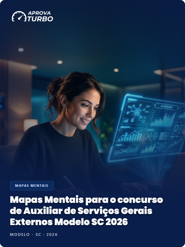 Mapas Mentais para o concurso de Auxiliar de Serviços Gerais Externos Modelo SC 2026