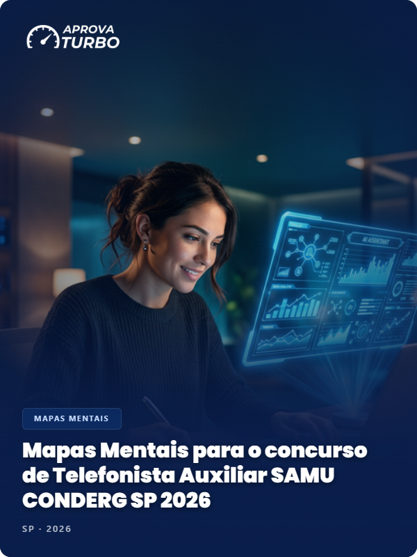 Mapas Mentais para o concurso de Telefonista Auxiliar SAMU CONDERG SP 2026