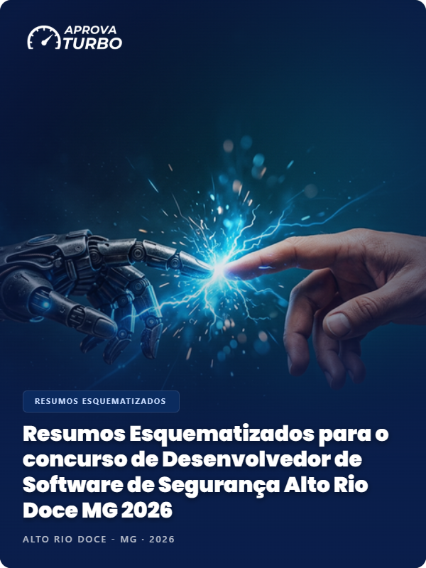 Resumos Esquematizados para o concurso de Desenvolvedor de Software de Segurança Alto Rio Doce MG 2026