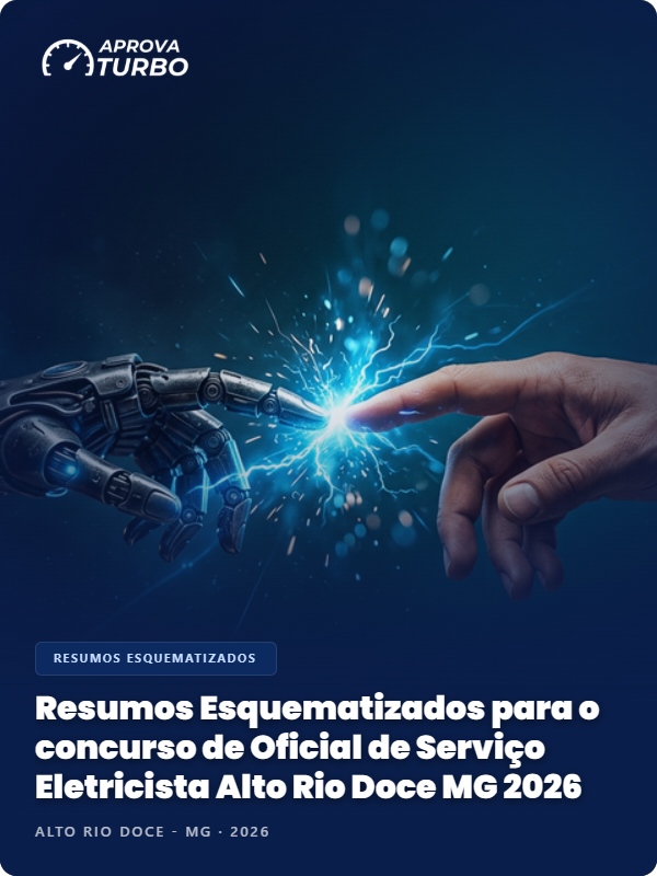 Resumos Esquematizados para o concurso de Oficial de Serviço Eletricista Alto Rio Doce MG 2026