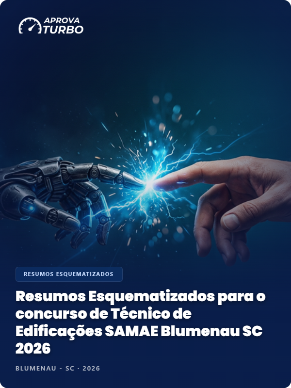 Resumos Esquematizados para o concurso de Técnico de Edificações SAMAE Blumenau SC 2026
