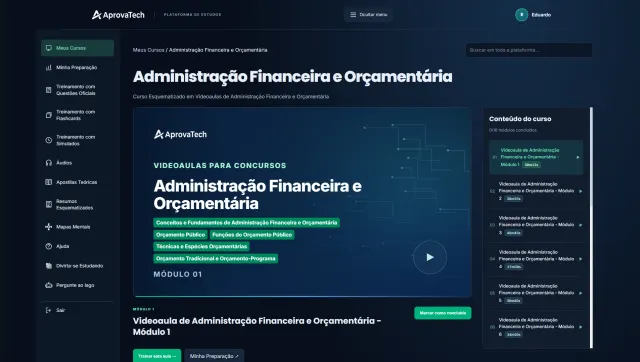 Exemplo de Videoaulas na Plataforma de Estudos